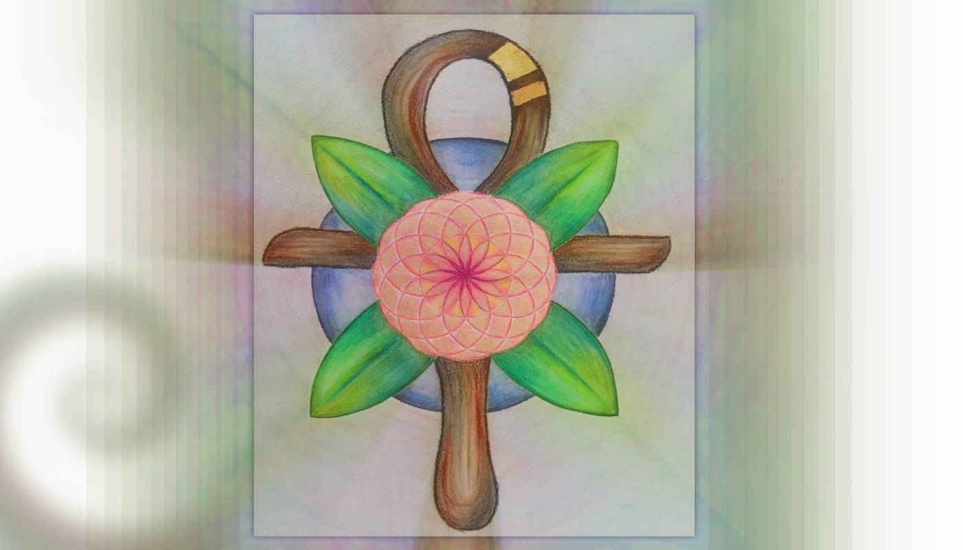 Herzkriegerin: Ankh mit Rose